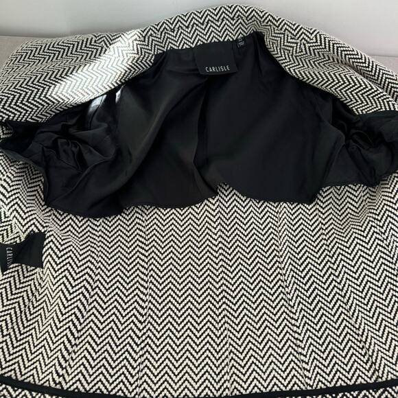Carlisle blk/wht chevron wool blazer - Picture 8 of 13